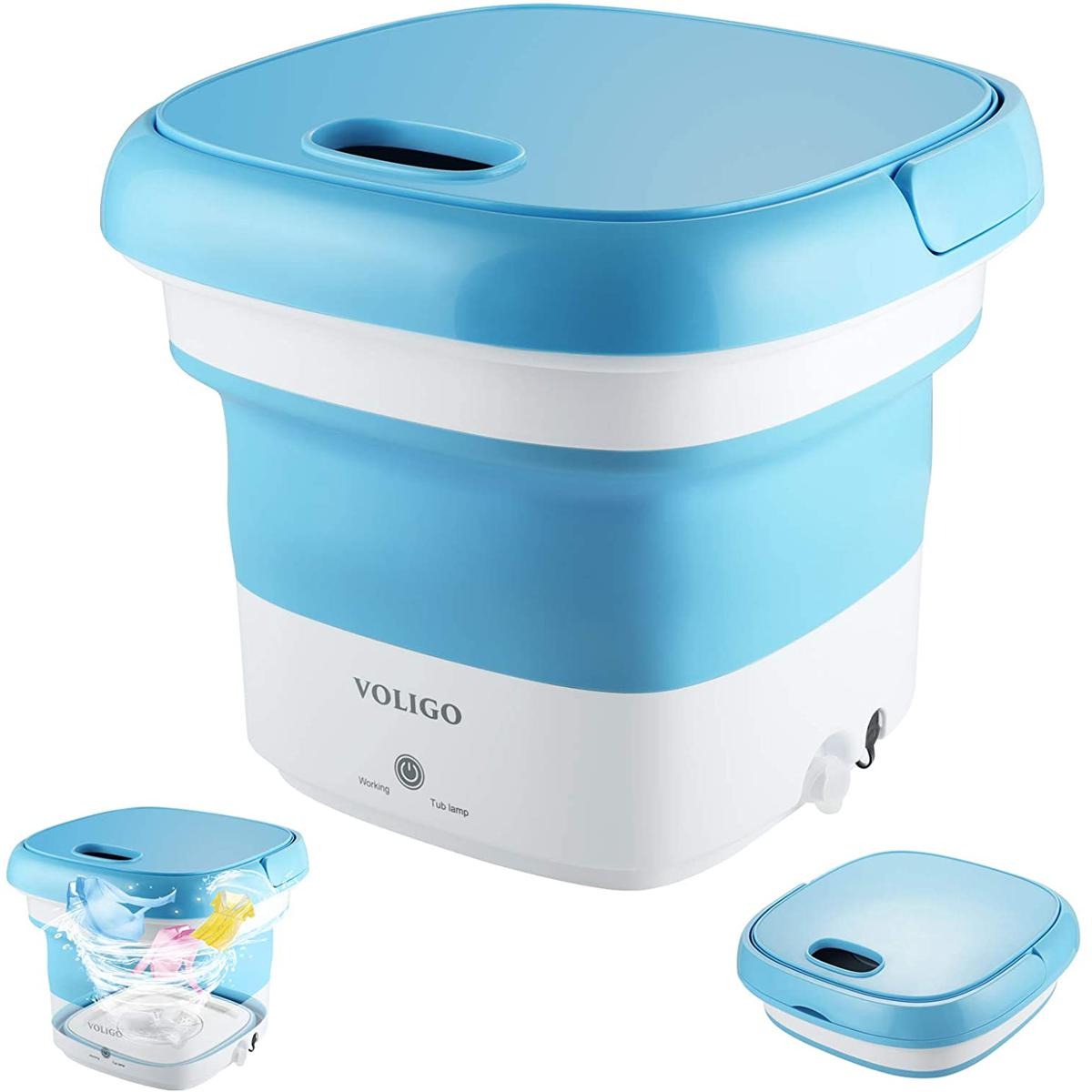 Portable Folding Washing Machine – Compact Semi-Automatic Mini Washer for Home, Dorm & Trave