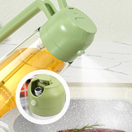2-in-1 Glass Oil Sprayer & Dispenser 500ml – Spray & Pour Cooking Oil Bottle