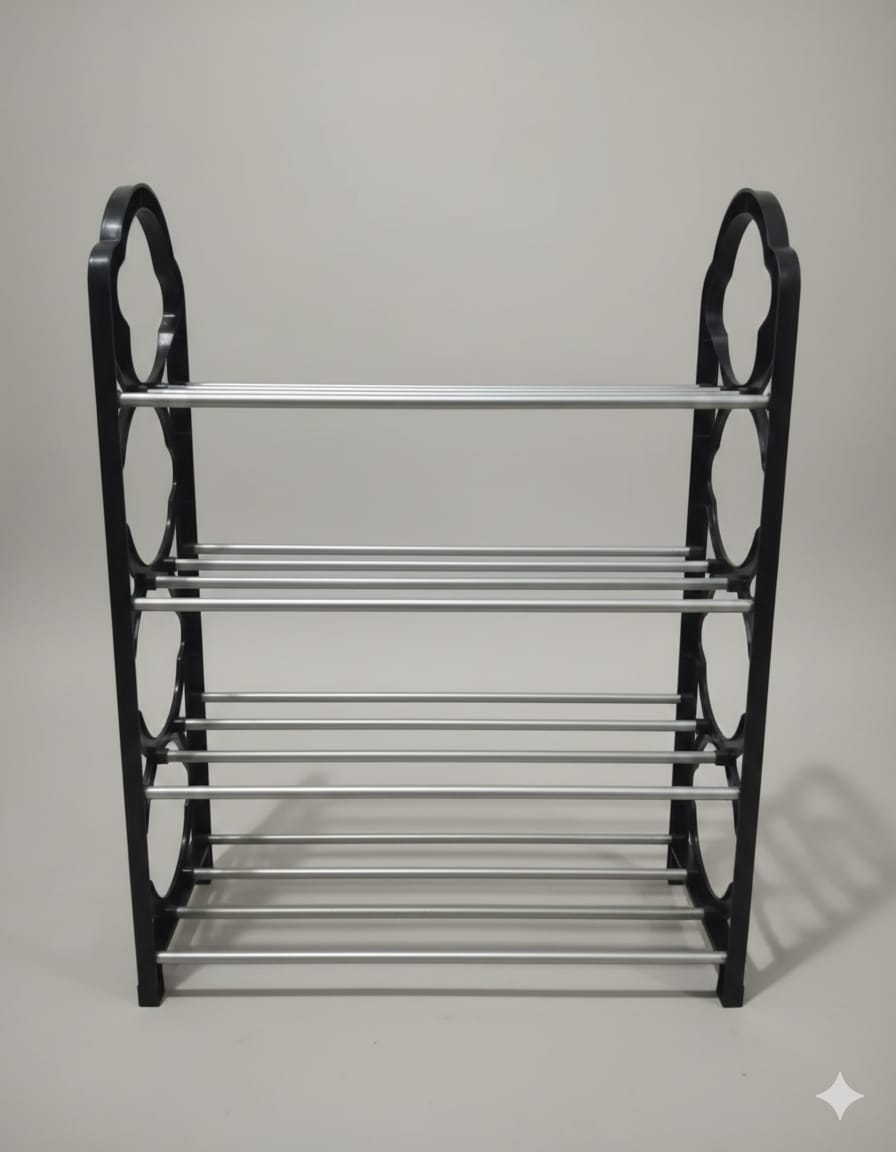 4-Tier Metal Storage Rack – Multipurpose Space-Saving Organizer