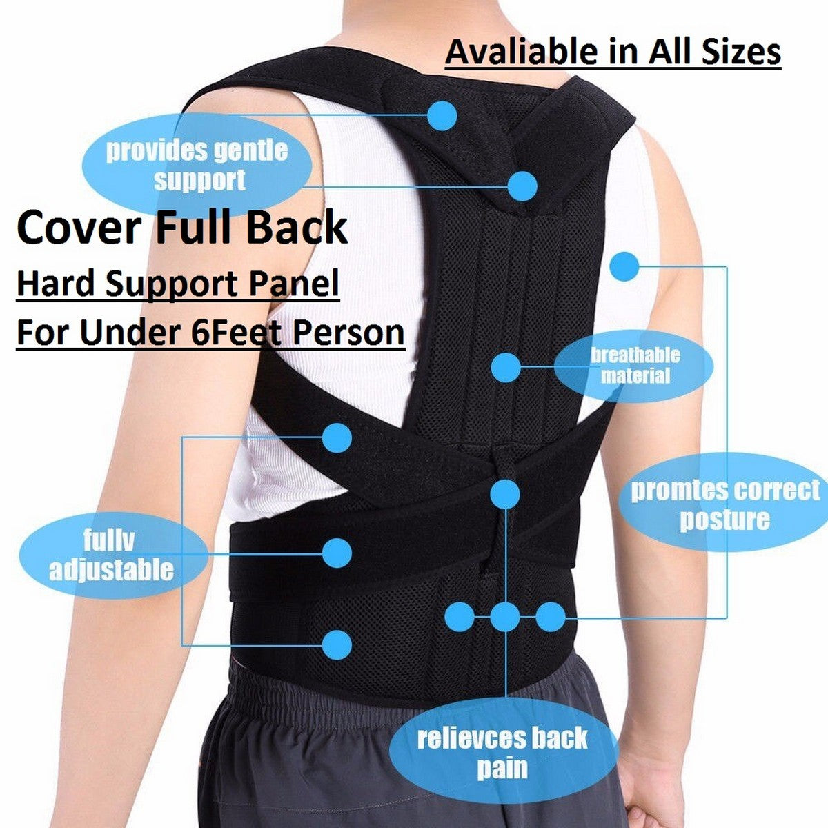 Adjustable Posture Corrector Belt – Upper Back, Shoulder & Spine Support Brace