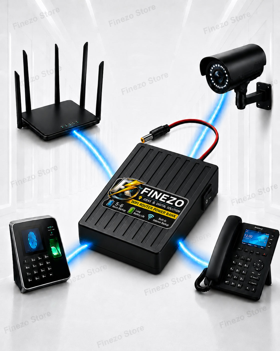 12000mAh WiFi Router UPS – 12V Mini Power Backup with 5–6 Hours Runtime