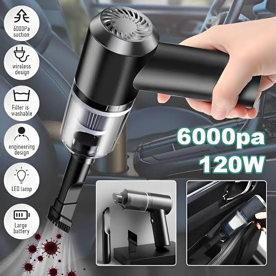 3-in-1 Cordless Handheld Vacuum Cleaner – Portable Mini Dust Cleaner for Home & Car