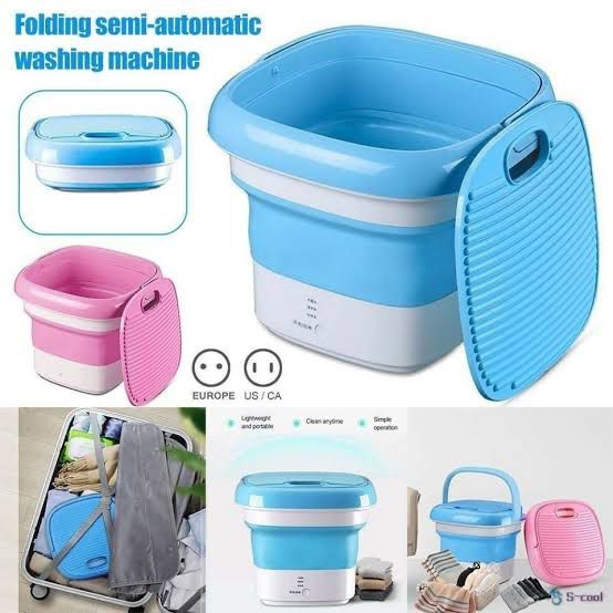 Portable Folding Washing Machine – Compact Semi-Automatic Mini Washer for Home, Dorm & Trave