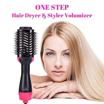 3-in-1 Hot Air Hair Brush Styler – Hair Dryer, Straightener & Curler