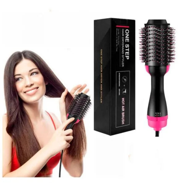 3-in-1 Hot Air Hair Brush Styler – Hair Dryer, Straightener & Curler