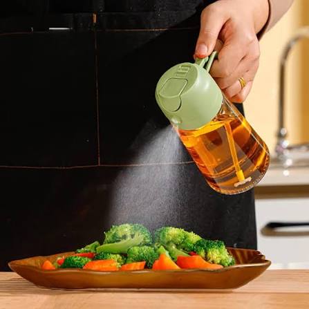 2-in-1 Glass Oil Sprayer & Dispenser 500ml – Spray & Pour Cooking Oil Bottle