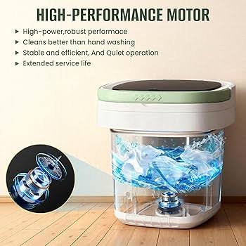 Portable Folding Washing Machine – Compact Semi-Automatic Mini Washer for Home, Dorm & Trave