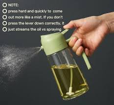2-in-1 Glass Oil Sprayer & Dispenser 500ml – Spray & Pour Cooking Oil Bottle